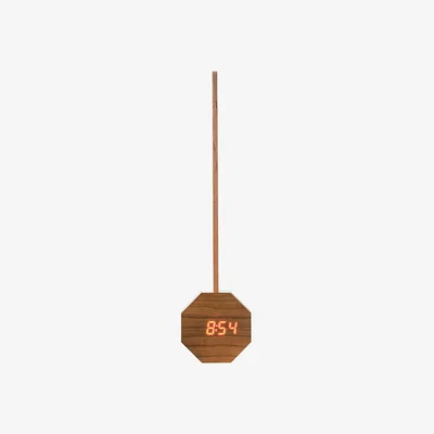 Amara Gingko - Octagon Portable Alarm Clock & Desk Light - Natural Cherry Wood