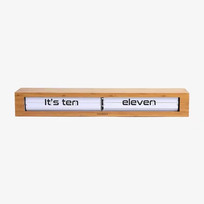 Amara Cloudnola - Texttime Clock - Bamboo/White