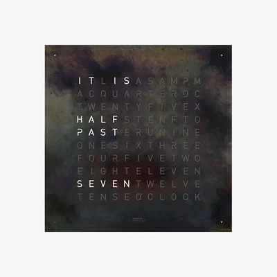 Amara QLOCKTWO - Classic Clock Creator's Edition - 45x45cm - Raw Iron