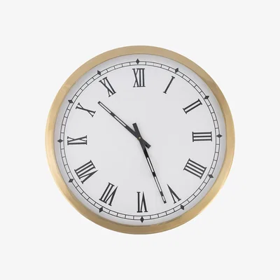 Amara Retreat - Round Wall Clock - Gold