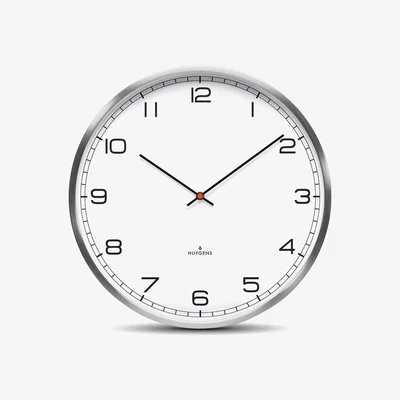 Amara Huygens - One Silent Wall Clock - White Arabic - 45cm