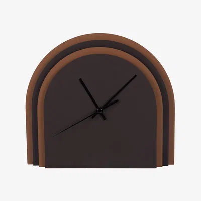 Amara Rudi - Central Desk Clock - Moka/Cognac