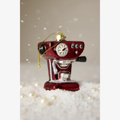Anthropologie Coffee Machine Glass Ornament
