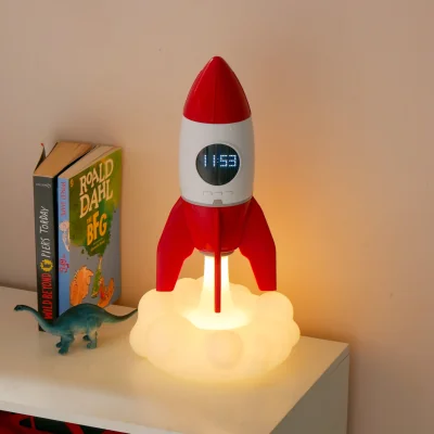 Arighi Bianchi Rocket 3-in-1 Bedside Light, Digital Clock & Ceiling Projector