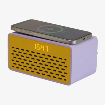 Arighi Bianchi Rise Mix Bluetooth Speaker, Wireless Charger & Alarm Clock, Yellow