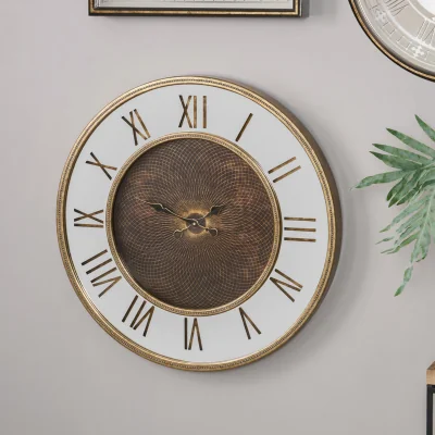 Arighi Bianchi Antique Gold Geo Print Clock