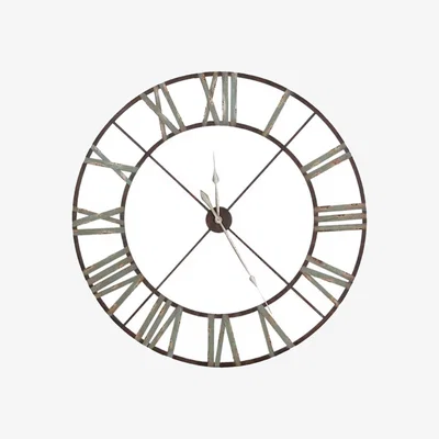 Barker and Stonehouse Oversized Wrought Iron Clock, Round, Brown Metal | Barker & Stonehouse