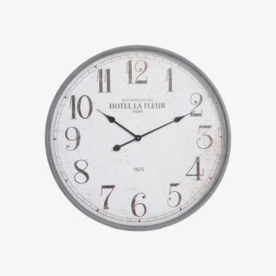 Barker and Stonehouse Grey Rustic Parisian Wall Clock Metal | Barker & Stonehouse