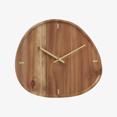 Barker and Stonehouse Wood & Gold Wall Clock, Neutral | Barker & Stonehouse