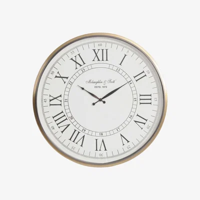 Barker and Stonehouse Brass Rim Roman Numeral Wall Clock | Barker & Stonehouse