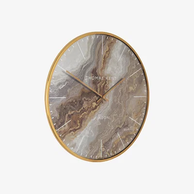 Barker and Stonehouse Marble Bronze Clock, Gold | Barker & Stonehouse