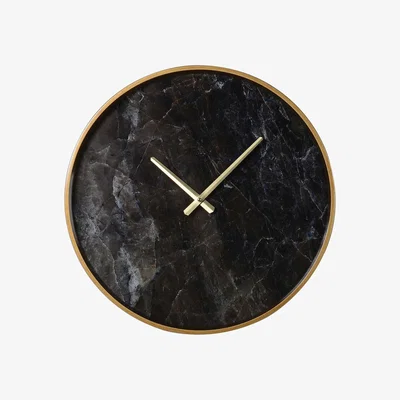Barker and Stonehouse Black Marble Wall Clock Glass | Barker & Stonehouse