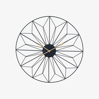 Barker and Stonehouse Black Geo Clock Metal | Barker & Stonehouse