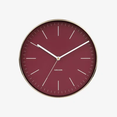Barker and Stonehouse Burgundy Minimal Wall Clock | Barker & Stonehouse
