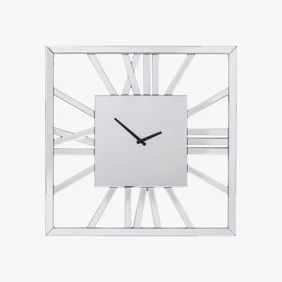 Barker and Stonehouse Mirrored Rectangular Clock, Silver Glass | Barker & Stonehouse