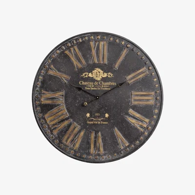 Barker and Stonehouse Black Antique Bourgeois Roman Numeral Wall Clock Metal | Barker & Stonehouse