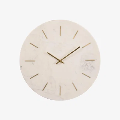 Barker and Stonehouse Brass & Marble Clock, Neutral | Barker & Stonehouse