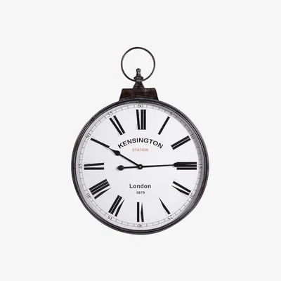 Barker and Stonehouse Kensington Wall Clock, Black Metal | Barker & Stonehouse