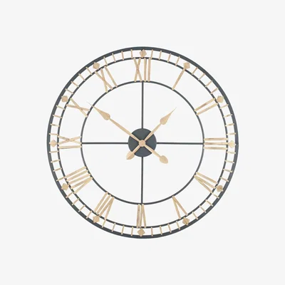 Barker and Stonehouse Black & Gold Clock Metal | Barker & Stonehouse
