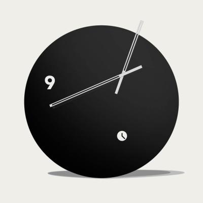 Bombinate.com Black Lacquered Finished Slice Table Clock