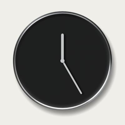 Bombinate.com Chrome/Black Thin Wall Clock