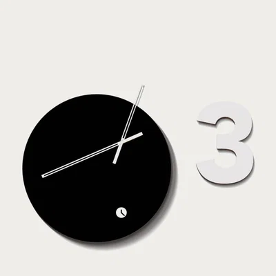Bombinate.com Black Lacquered Finished Globus Three Wall Clock
