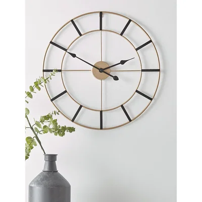 Cox and Cox NEW Black & Gold Wall Clock