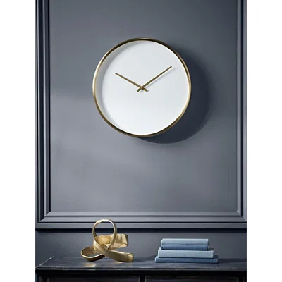 Cox and Cox White & Brass Deco Clock