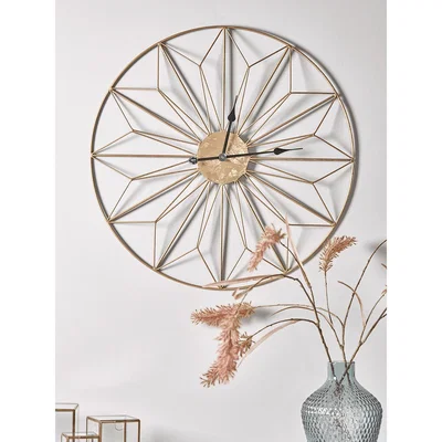 Cox and Cox Distressed Brass Geometric Clock