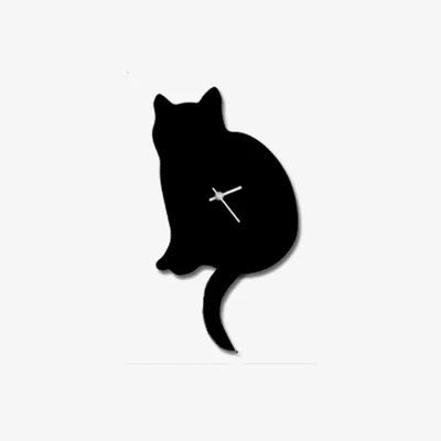 Cuckooland Cat Clock with Swaying Tail