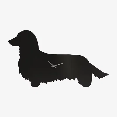 Cuckooland Wagging Tail Long Haired Dachshund Dog Clock