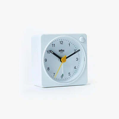The Conran Shop Updated Classic Analogue Travel Alarm Clock in White