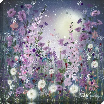 Dunelm Clocks in the Moonlight Canvas Lilac (Purple)