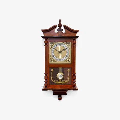 Dunelm Acctim Westbury Pendulum Regulator Wall Clock Dark Brown