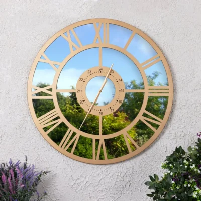 Dunelm Charles Bentley Coniston Indoor Outdoor Mirrored Skeleton Wall Clock