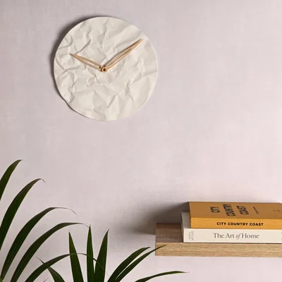 Dunelm Interval Crumple Texture Porcelain Wall Clock