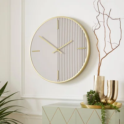Dunelm Georgi Ribbed Wall Clock Cream