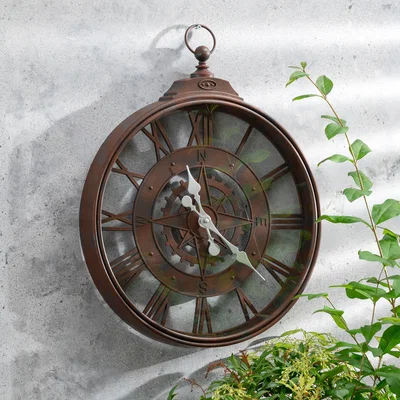 Dunelm Indoor Outdoor Listera Clock 40x50cm Rust