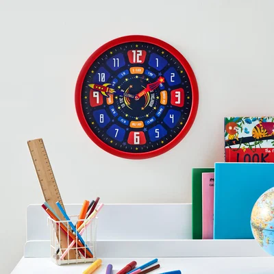 Dunelm Space Tell The Time Clock Red