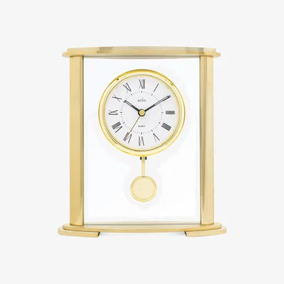 Dunelm Acctim Welwyn Pendulum Mantel Clock Gold