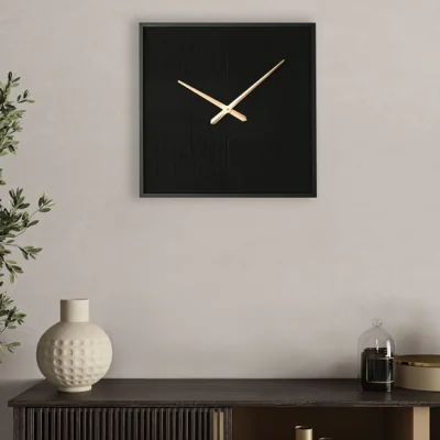 Dunelm Hestia Square Woven Thread Wall Clock