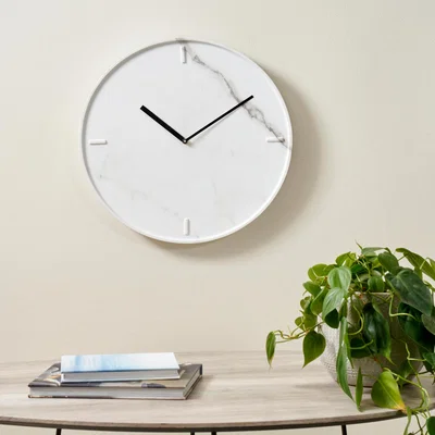 Dunelm White Marble Effect Wall Clock