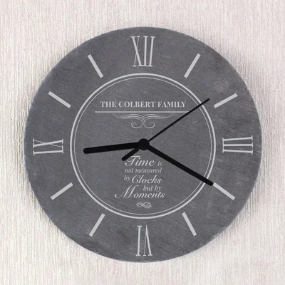 Dunelm Personalised Moments Slate Wall Clock Grey