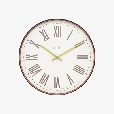 Dunelm Acctim Dunsley Large Quartz Wall Clock Walnut Walnut (Brown)