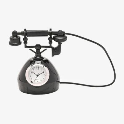 Dunelm Widdop Vintage Telephone Miniature Clock