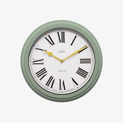 Dunelm Acctim Turin Wall Weatherproof Quartz Clock Myrtle Green
