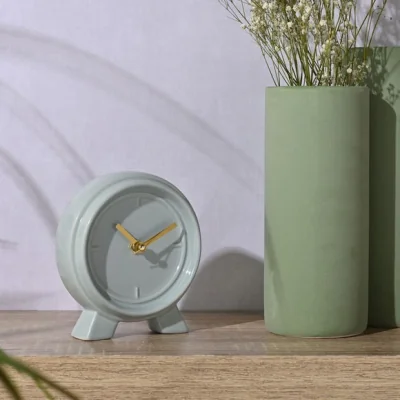 Dunelm Interval Ceramic Round Mantel Clock