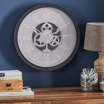 Dunelm Mechanism 51cm Wall Clock Grey Grey