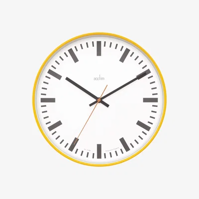 Dunelm Acctim Victor Bright Station Wall Clock Daisy Yellow