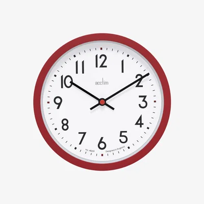 Dunelm Acctim Elstow Retro Kitchen Quartz Wall Clock Red Clay